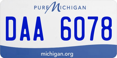 MI license plate DAA6078