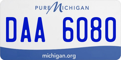 MI license plate DAA6080