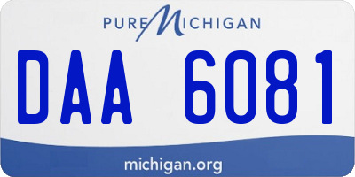 MI license plate DAA6081