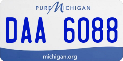 MI license plate DAA6088