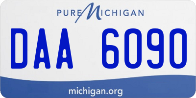 MI license plate DAA6090