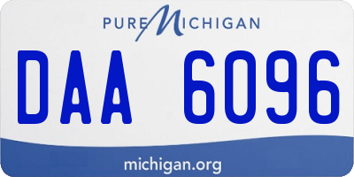 MI license plate DAA6096