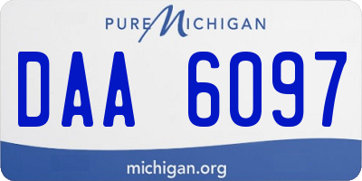 MI license plate DAA6097