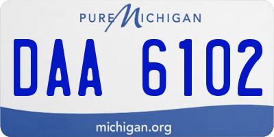 MI license plate DAA6102