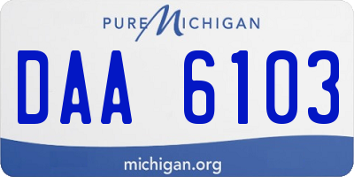 MI license plate DAA6103