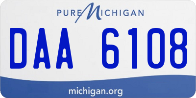 MI license plate DAA6108