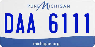 MI license plate DAA6111