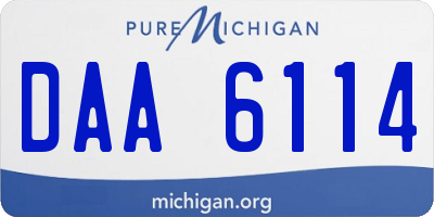 MI license plate DAA6114