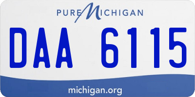 MI license plate DAA6115