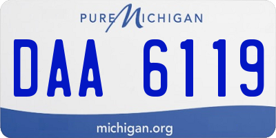 MI license plate DAA6119