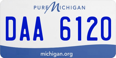 MI license plate DAA6120