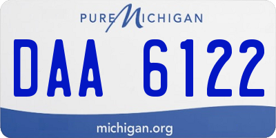 MI license plate DAA6122