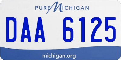 MI license plate DAA6125