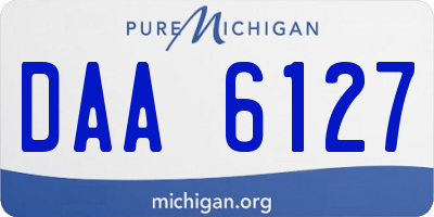 MI license plate DAA6127