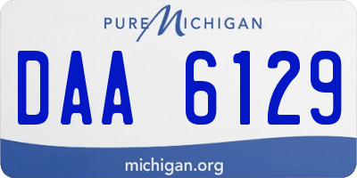 MI license plate DAA6129