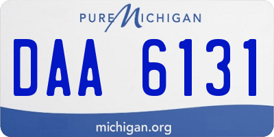 MI license plate DAA6131