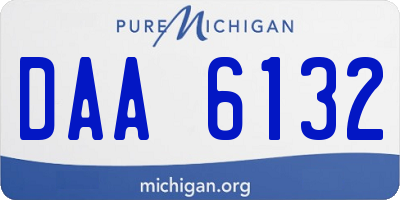 MI license plate DAA6132