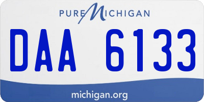 MI license plate DAA6133