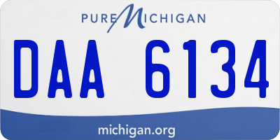 MI license plate DAA6134