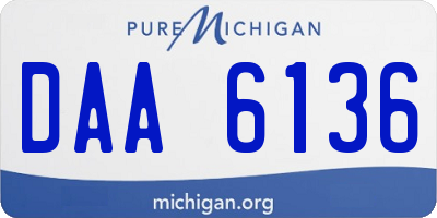 MI license plate DAA6136