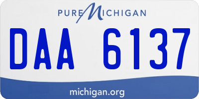 MI license plate DAA6137