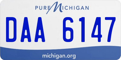 MI license plate DAA6147