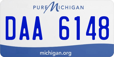 MI license plate DAA6148