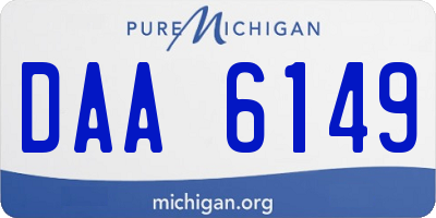 MI license plate DAA6149