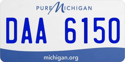 MI license plate DAA6150