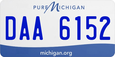 MI license plate DAA6152