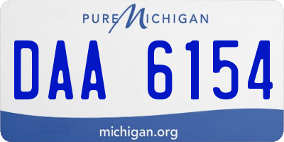 MI license plate DAA6154