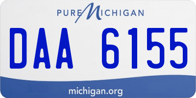 MI license plate DAA6155