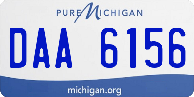 MI license plate DAA6156