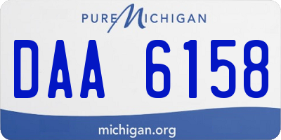 MI license plate DAA6158