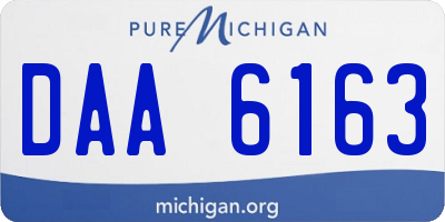 MI license plate DAA6163