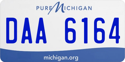 MI license plate DAA6164