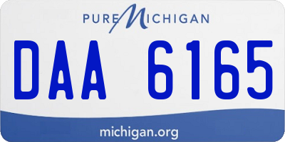 MI license plate DAA6165