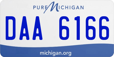 MI license plate DAA6166