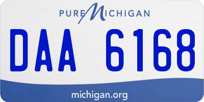 MI license plate DAA6168