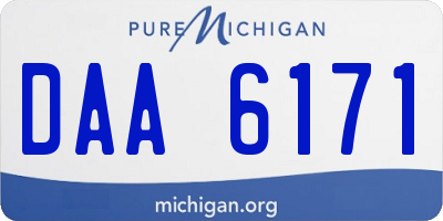 MI license plate DAA6171