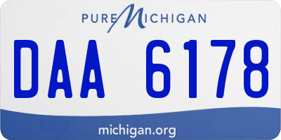 MI license plate DAA6178