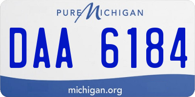 MI license plate DAA6184