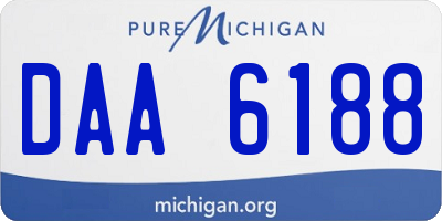 MI license plate DAA6188