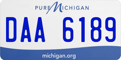 MI license plate DAA6189