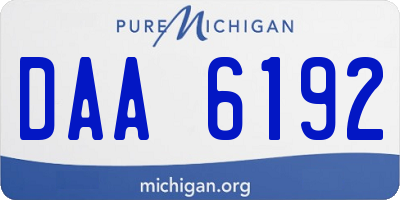 MI license plate DAA6192