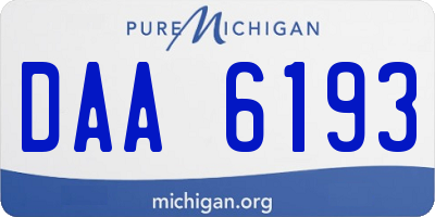 MI license plate DAA6193