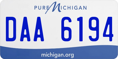 MI license plate DAA6194