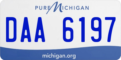 MI license plate DAA6197