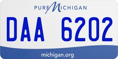 MI license plate DAA6202