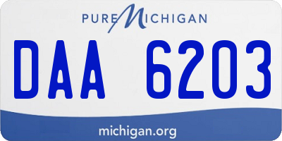 MI license plate DAA6203